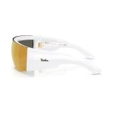 Kính mát Rayban A$AP Rocky Ultra Wrap 002 RB4942 6838/7P - Trắng bóng, tròng nâu tráng gương vàng