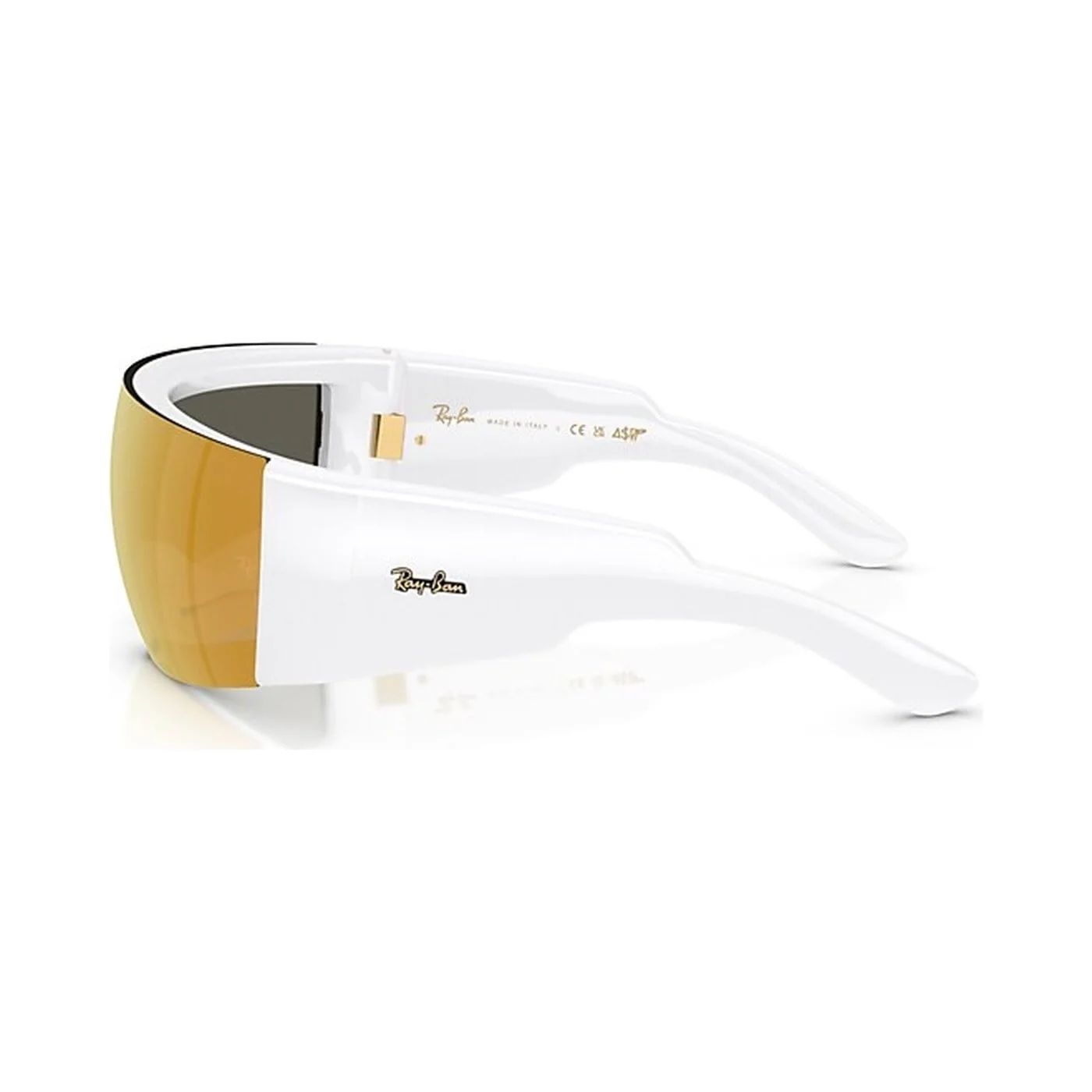 Kính mát Rayban A$AP Rocky Ultra Wrap 002 RB4942 6838/7P - Trắng bóng, tròng nâu tráng gương vàng