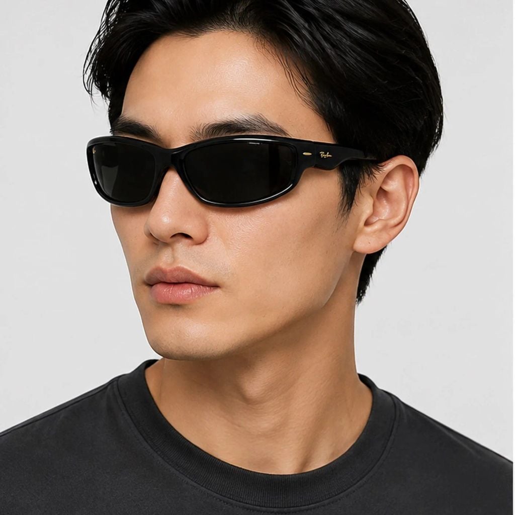 Kính mát Rayban A$AP Rocky Ultra Wrap 003 RB4941 601/87 - Đen bóng, tròng đen siêu đậm