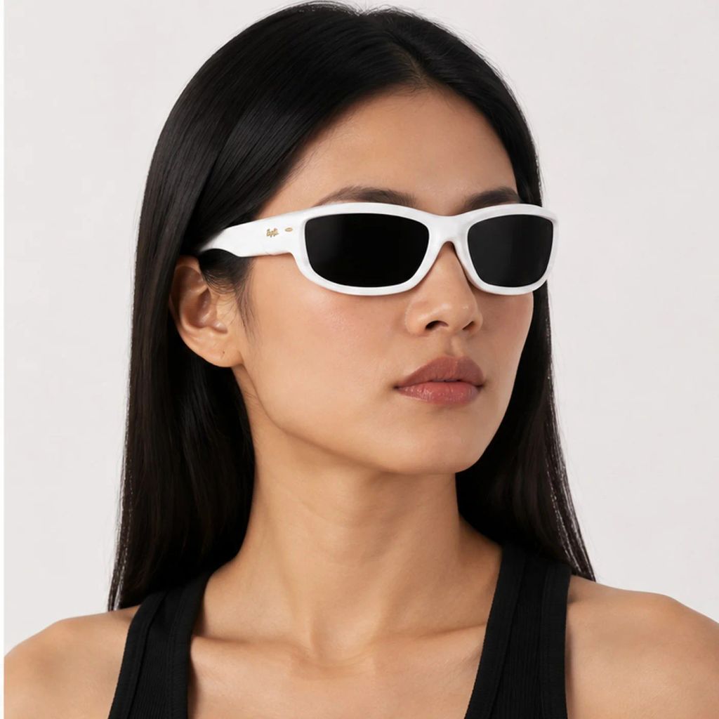 Kính mát Rayban A$AP Rocky Ultra Wrap 003 RB4941 671/87 - Trắng bóng, tròng đen siêu đậm