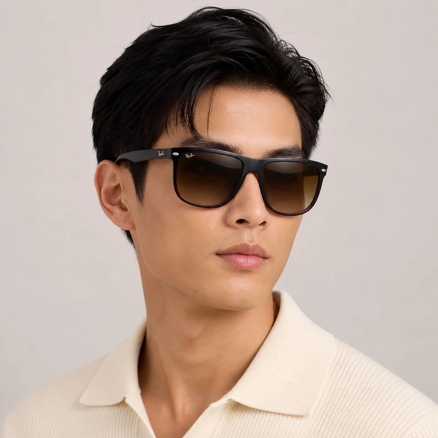 Kính mát Rayban Boyfriend RB4147 609585 - Đen phối nâu bóng, tròng nâu chuyển nâu đậm