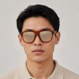 Kính mát Rayban Boyfriend Reverse RBR0501S 67102O - Nâu nhạt trong suốt, tròng nâu đậm tráng gương vàng nhạt