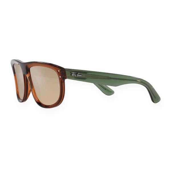 Kính mát Rayban Boyfriend Reverse RBR0501S 67102O - Nâu nhạt trong suốt, tròng nâu đậm tráng gương vàng nhạt