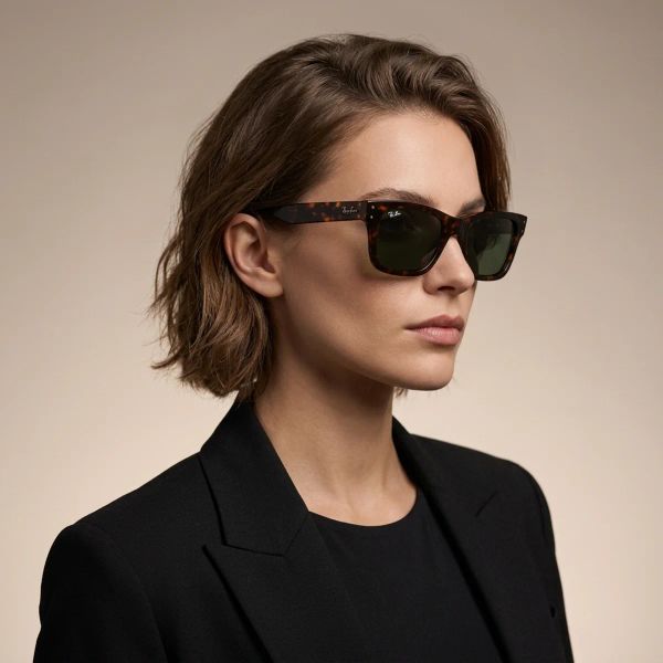 Kính mát Rayban Burbank RB2283 902/31 – người mẫu đeo kính