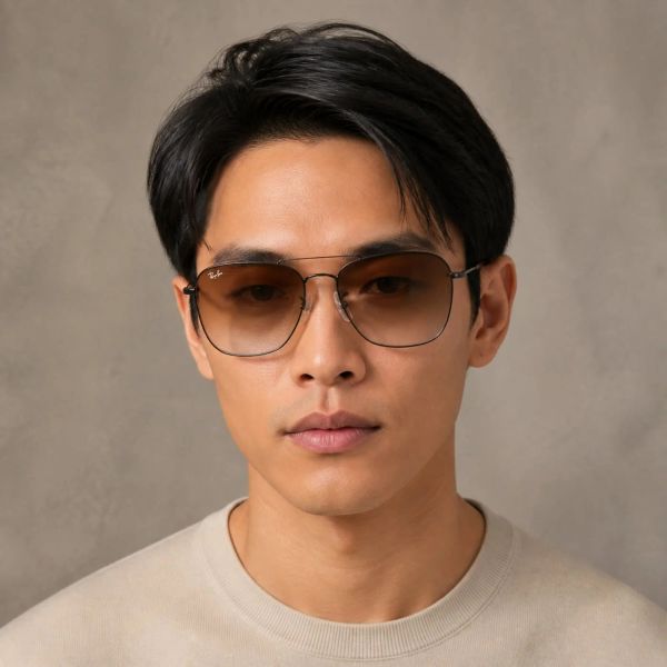 Kính mát Rayban Caravan Reverse RBR0102S 002/CB - Đen bóng, tròng nâu chuyển sắc