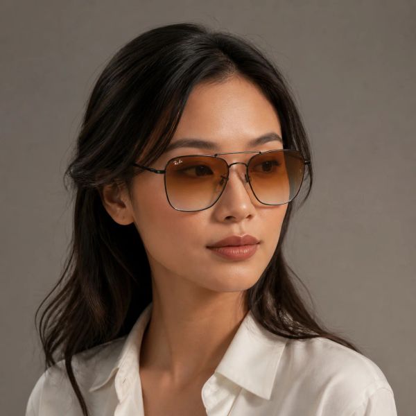 Kính mát Rayban Caravan Reverse RBR0102S 002/CB - Đen bóng, tròng nâu chuyển sắc