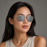 Kính mát Rayban Caravan Reverse RBR0102S 003/GS - Bạc bóng, tròng xám tráng gương bạc