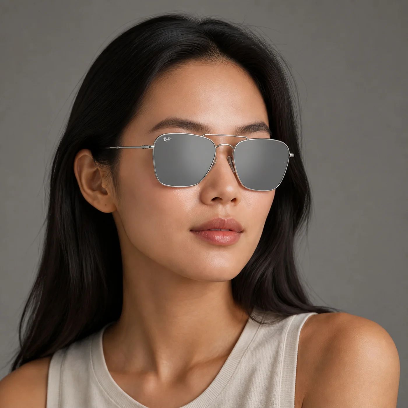 Kính mát Rayban Caravan Reverse RBR0102S 003/GS - Bạc bóng, tròng xám tráng gương bạc