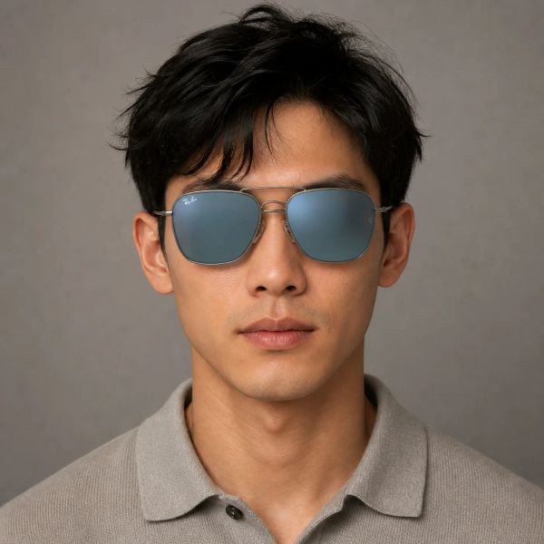 Kính mát Rayban Caravan Reverse RBR0102S 004/GA - Xám gunmetal bóng, tròng xám đậm tráng gương xanh ngọc