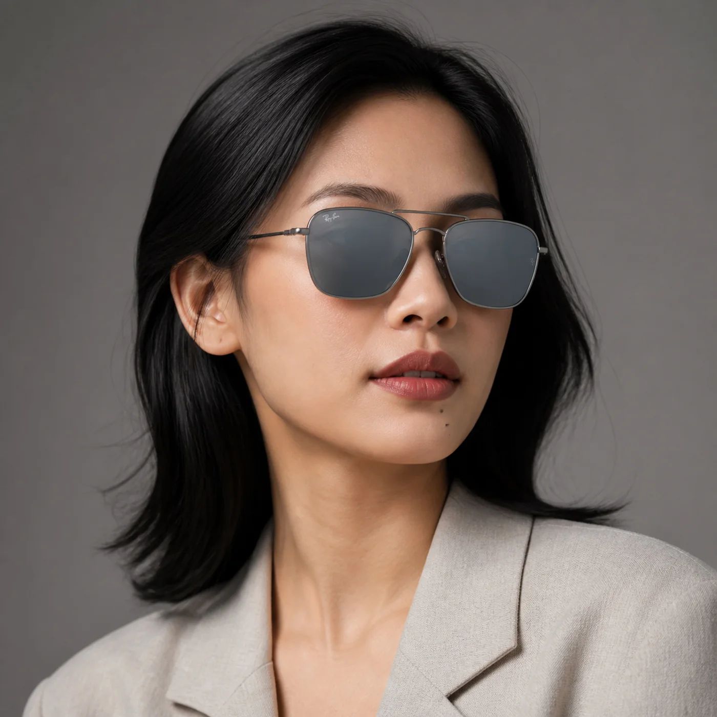 Kính mát Rayban Caravan Reverse RBR0102S 004/GA - Xám gunmetal bóng, tròng xám đậm tráng gương xanh ngọc