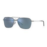 Kính mát Rayban Caravan Reverse RBR0102S 004/GA - Xám gunmetal bóng, tròng xám đậm tráng gương xanh ngọc