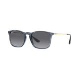 Kính mát Rayban Chris RB4187F 6592T3 - Xanh dương trong suốt, tròng xám chuyển phân cực