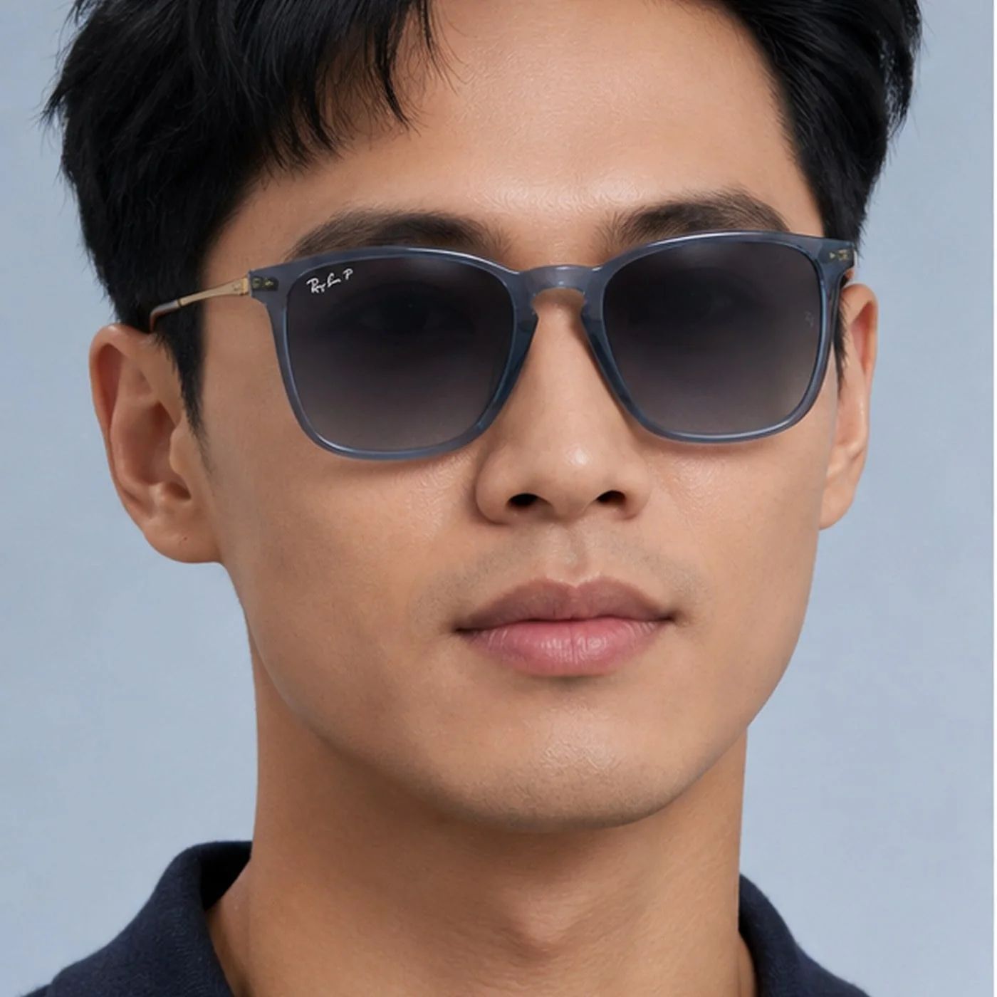 Kính mát Rayban Chris RB4187F 6592T3 - Xanh dương trong suốt, tròng xám chuyển phân cực