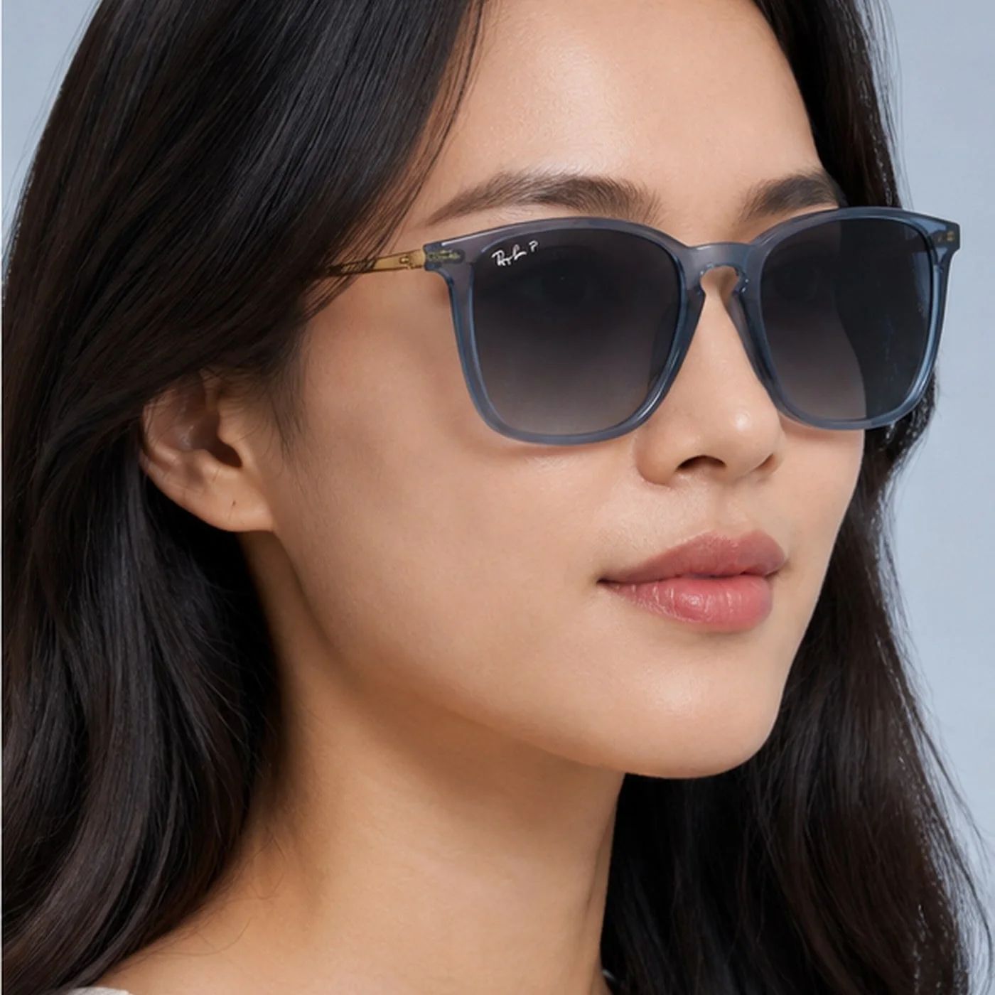 Kính mát Rayban Chris RB4187F 6592T3 - Xanh dương trong suốt, tròng xám chuyển phân cực