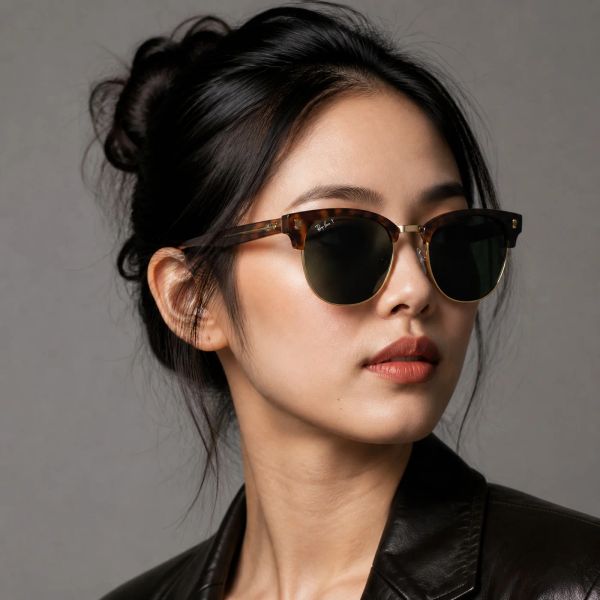Kính mát Rayban Clubmaster Reverse RBR0504S 1359VR - Nâu đồi mồi, tròng xanh lá đậm G-15