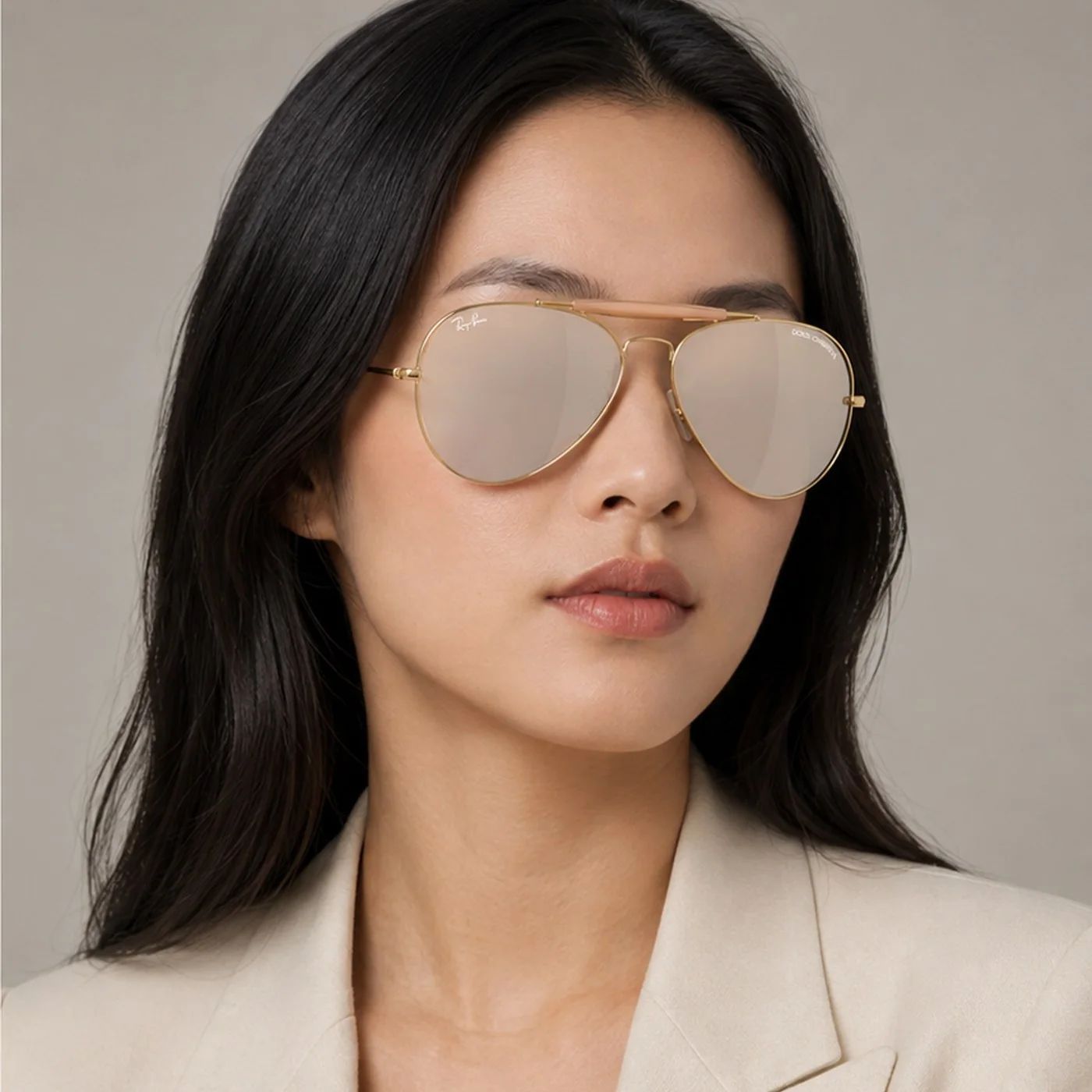 Kính mát Rayban × Dolce&Gabbana The Outdoorsman RB3029M 001/0V - Vàng Arista, tròng trong suốt tráng gương trắng vàng