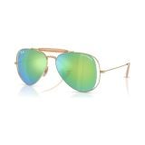 Kính mát Rayban × Dolce&Gabbana The Outdoorsman RB3029M 001/8N - Vàng Arista, tròng xanh lá tráng gương xanh
