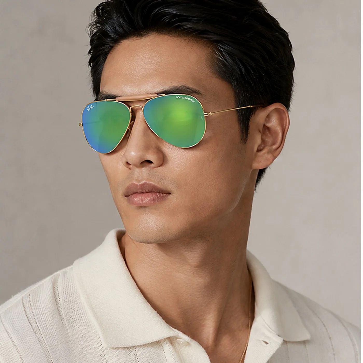 Kính mát Rayban × Dolce&Gabbana The Outdoorsman RB3029M 001/8N - Vàng Arista, tròng xanh lá tráng gương xanh