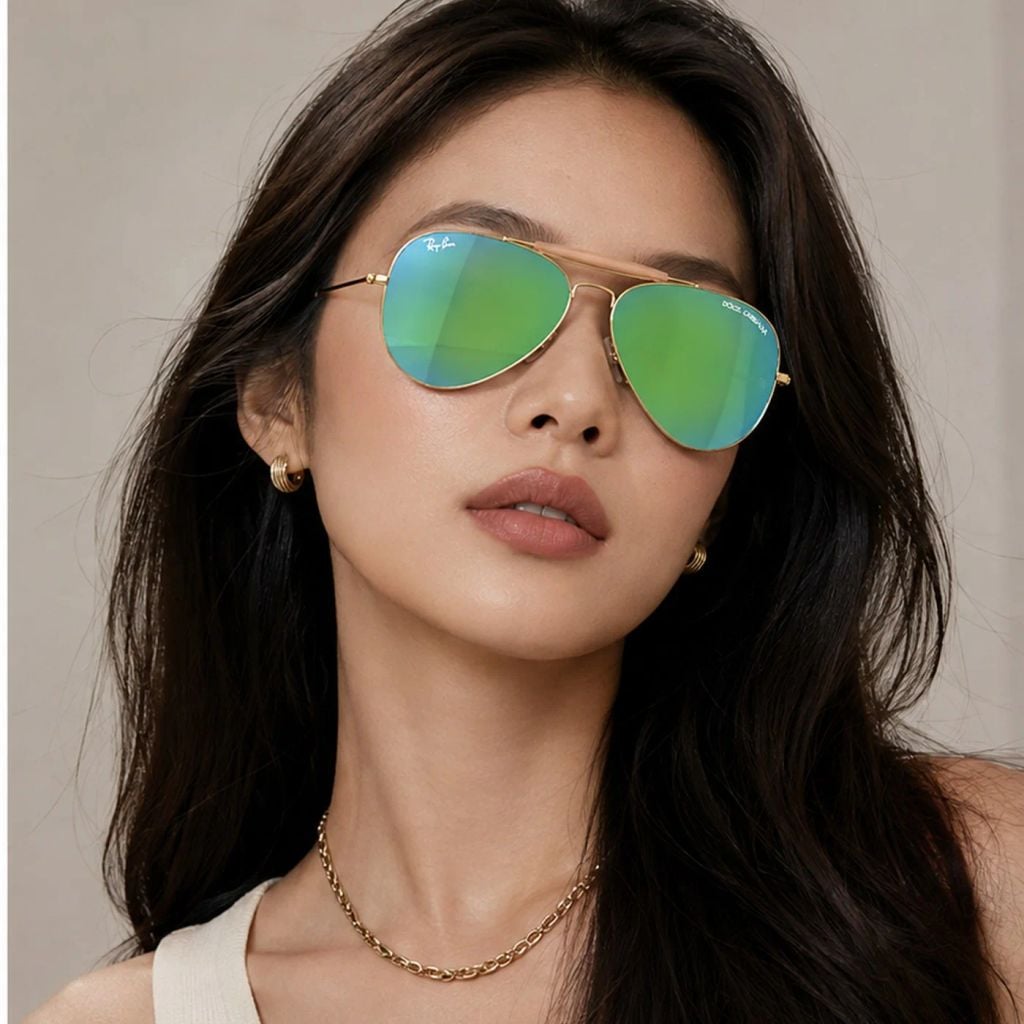 Kính mát Rayban × Dolce&Gabbana The Outdoorsman RB3029M 001/8N - Vàng Arista, tròng xanh lá tráng gương xanh