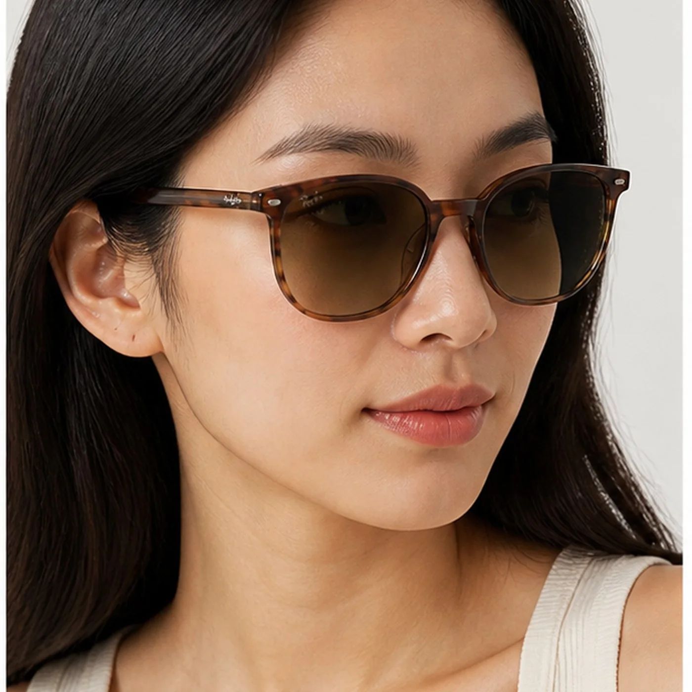 Kính mát Rayban Elliot RB2197F 1392/0A - Nâu sọc chuyển xanh lá, tròng nâu chuyển đen