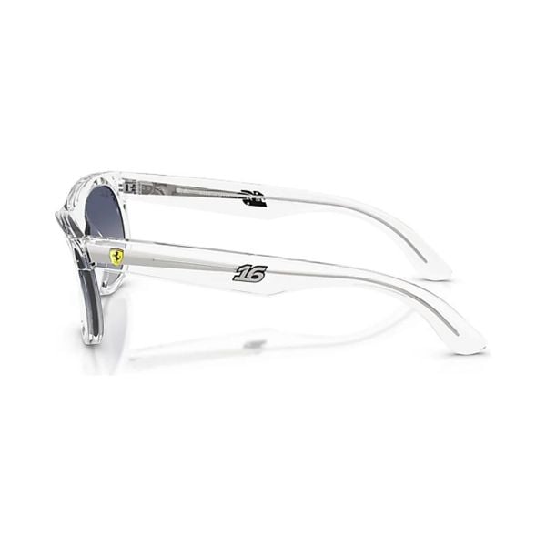 Kính mát Rayban × Scuderia Ferrari Charles Leclerc Driver Special Edition 2026 RBR0502SM F7064L - Trong suốt bóng, tròng xám nhạt chuyển xanh dương đậm