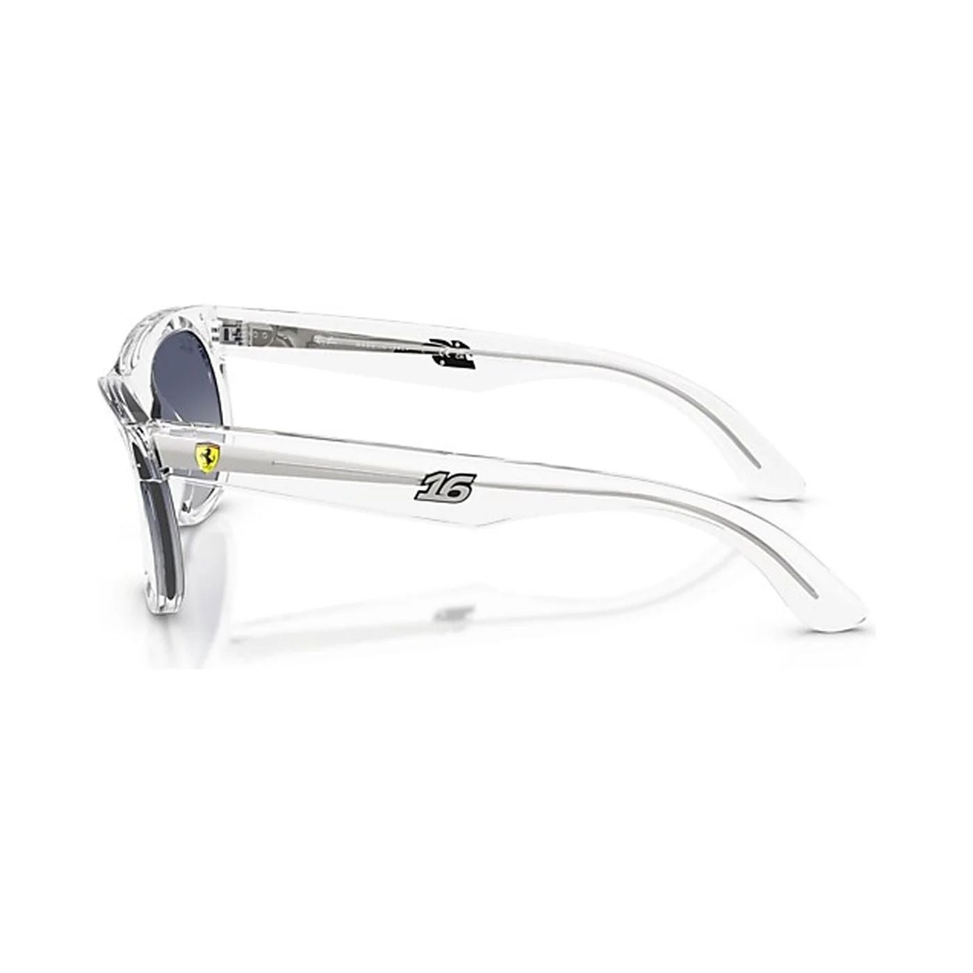 Kính mát Rayban × Scuderia Ferrari Charles Leclerc Driver Special Edition 2026 RBR0502SM F7064L - Trong suốt bóng, tròng xám nhạt chuyển xanh dương đậm