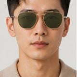 Kính mát Rayban Frank Ii Titanium RB8258 3138/52 - Vàng Arista bóng, tròng xanh lá