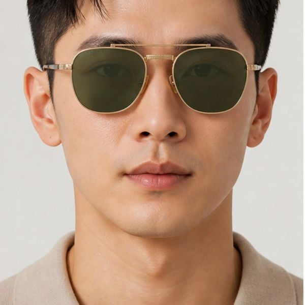 Kính mát Rayban Frank Ii Titanium RB8258 3138/52 - Vàng Arista bóng, tròng xanh lá