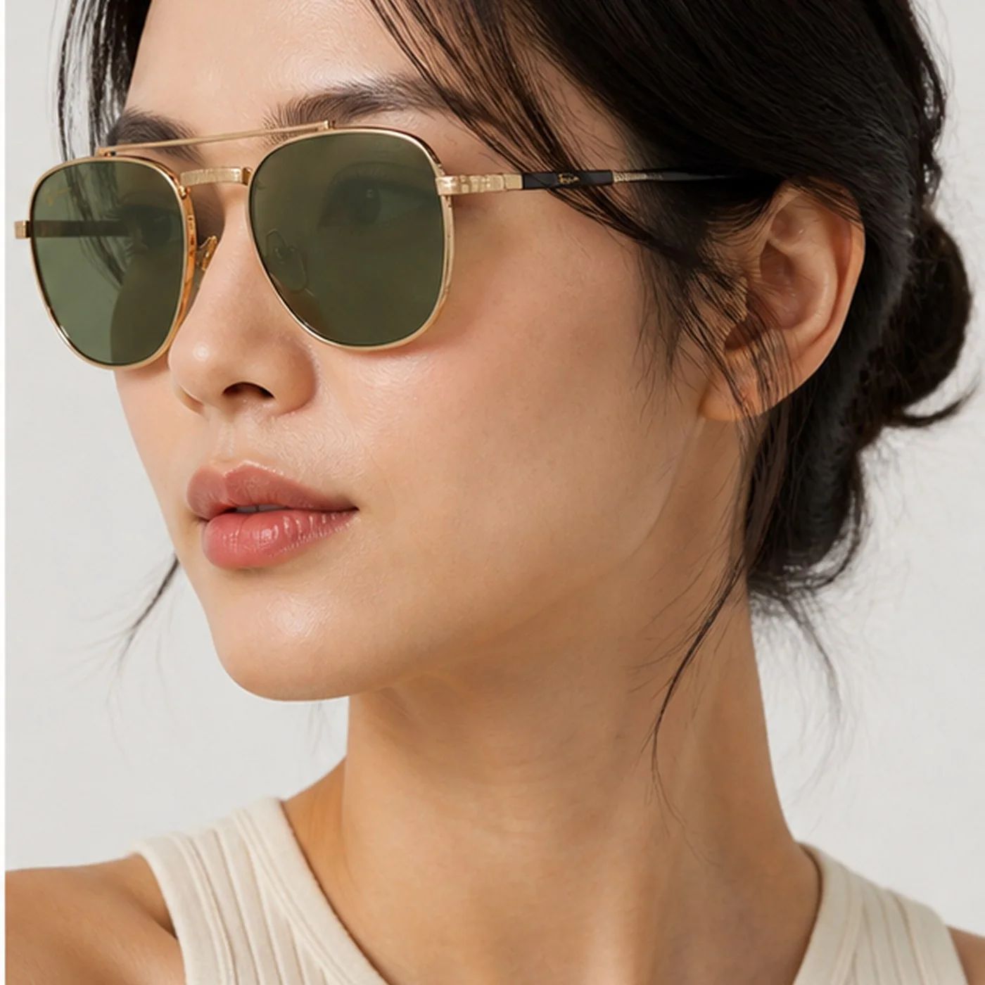 Kính mát Rayban Frank Ii Titanium RB8258 3138/52 - Vàng Arista bóng, tròng xanh lá