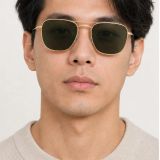 Kính mát Rayban Frank RB3857 9196/31 - Vàng Legend bóng, tròng xanh lá G-15