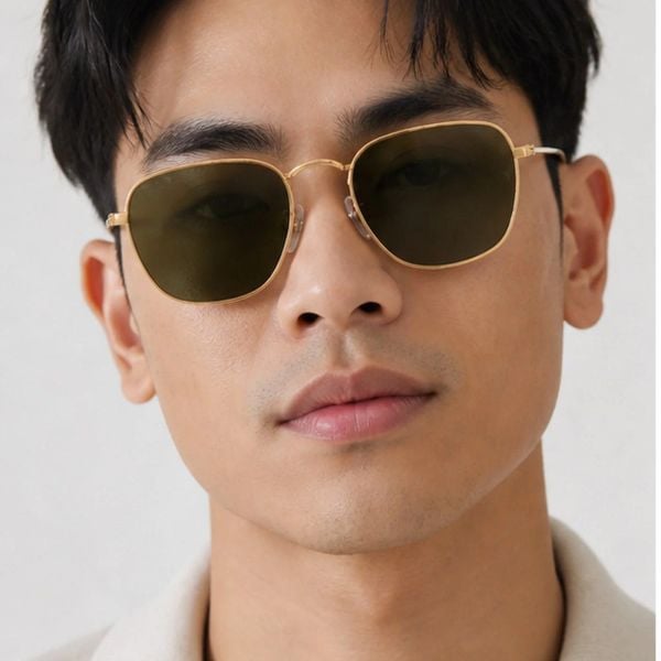 Kính mát Rayban Frank RB3857 9196/58 - Vàng Legend bóng, tròng xanh lá G-15