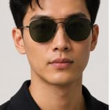 Kính mát Rayban Frank RB3857 9199/31 - Đen bóng, tròng xanh lá G-15