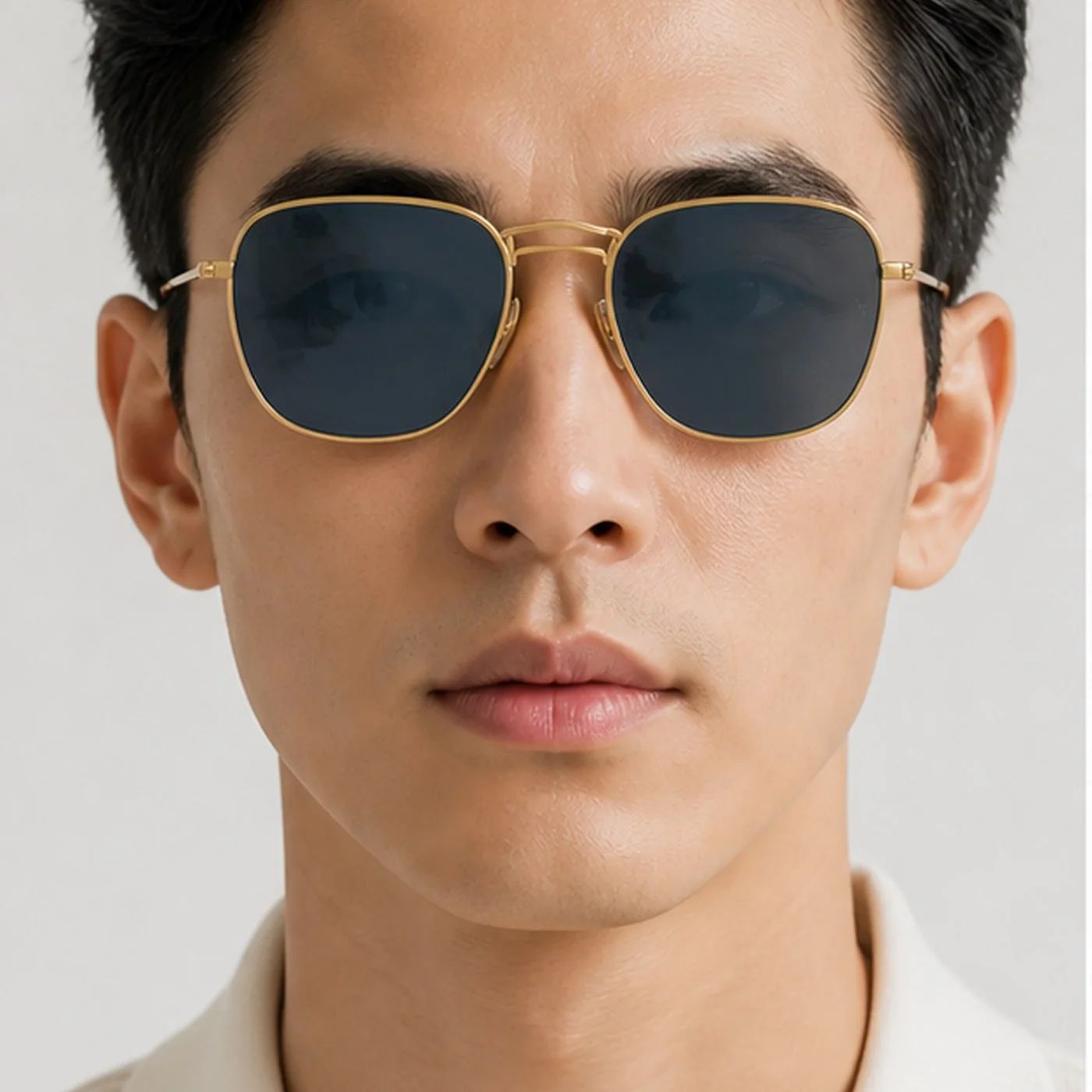 Kính mát Rayban Frank RB8157 9217/T0 - Vàng xước bán bóng, tròng xanh dương phân cực tráng gương vàng