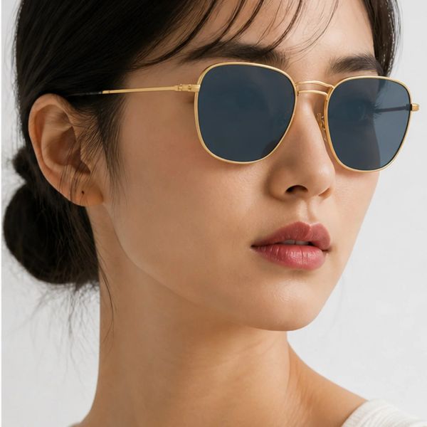 Kính mát Rayban Frank RB8157 9217/T0 - Vàng xước bán bóng, tròng xanh dương phân cực tráng gương vàng