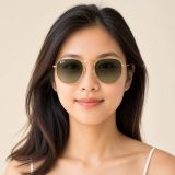 Kính mát Rayban Hexagonal RB3548 001/BH - Vàng Arista bóng, tròng xanh lá cổ điển