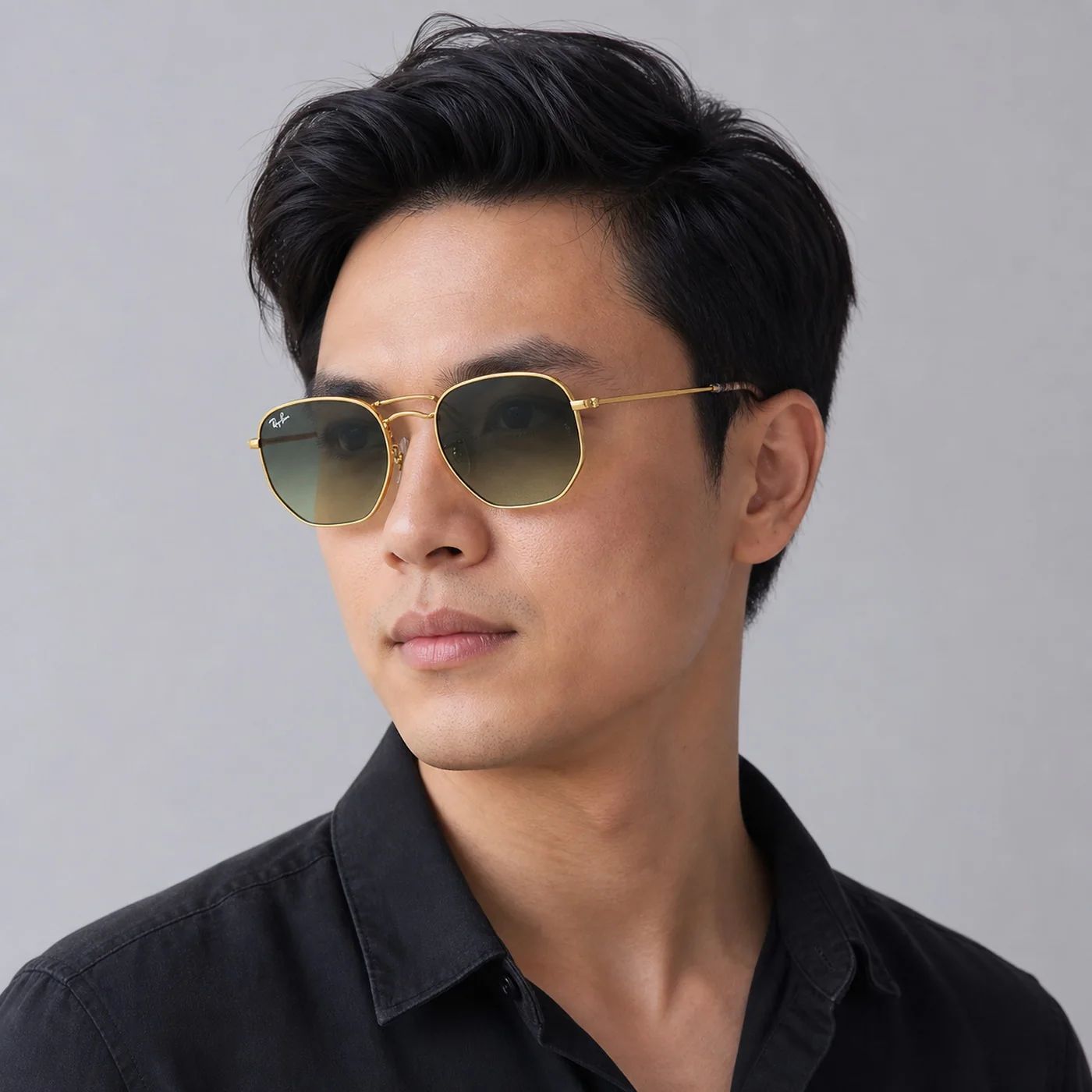 Kính mát Rayban Hexagonal RB3548 001/BH - Vàng Arista bóng, tròng xanh lá cổ điển