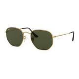 Kính mát Rayban Hexagonal RB3548N 001/58 - Vàng Arista bóng, tròng xanh G-15