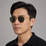 Kính mát Rayban Hexagonal RB3548N 001/58 - Vàng Arista bóng, tròng xanh G-15