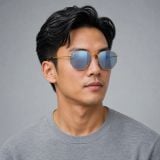 Kính mát Rayban Hexagonal RB3548N 001/9O - Vàng Arista bóng, tròng xanh dương nhạt tráng gương