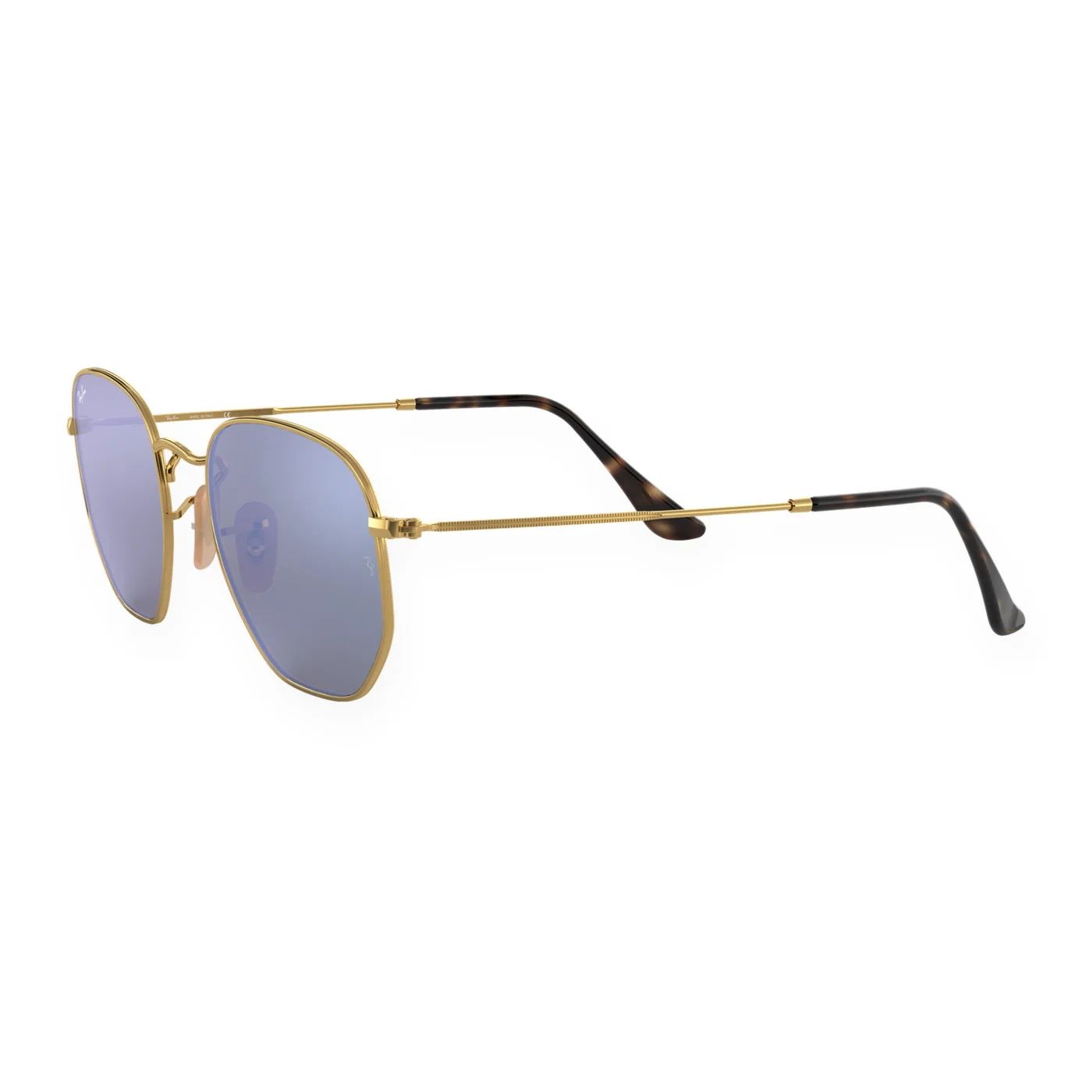 Kính mát Rayban Hexagonal RB3548N 001/9O - Vàng Arista bóng, tròng xanh dương nhạt tráng gương