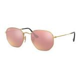 Kính mát Rayban Hexagonal RB3548N 001/Z2 - Vàng Arista bóng, tròng ánh đồng