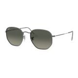 Kính mát Rayban Hexagonal RB3548N 004/71 - Xám gunmetal bóng, tròng xám nhạt chuyển xám đậm