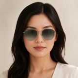 Kính mát Rayban Hexagonal RB3548N 004/71 - Xám gunmetal bóng, tròng xám nhạt chuyển xám đậm
