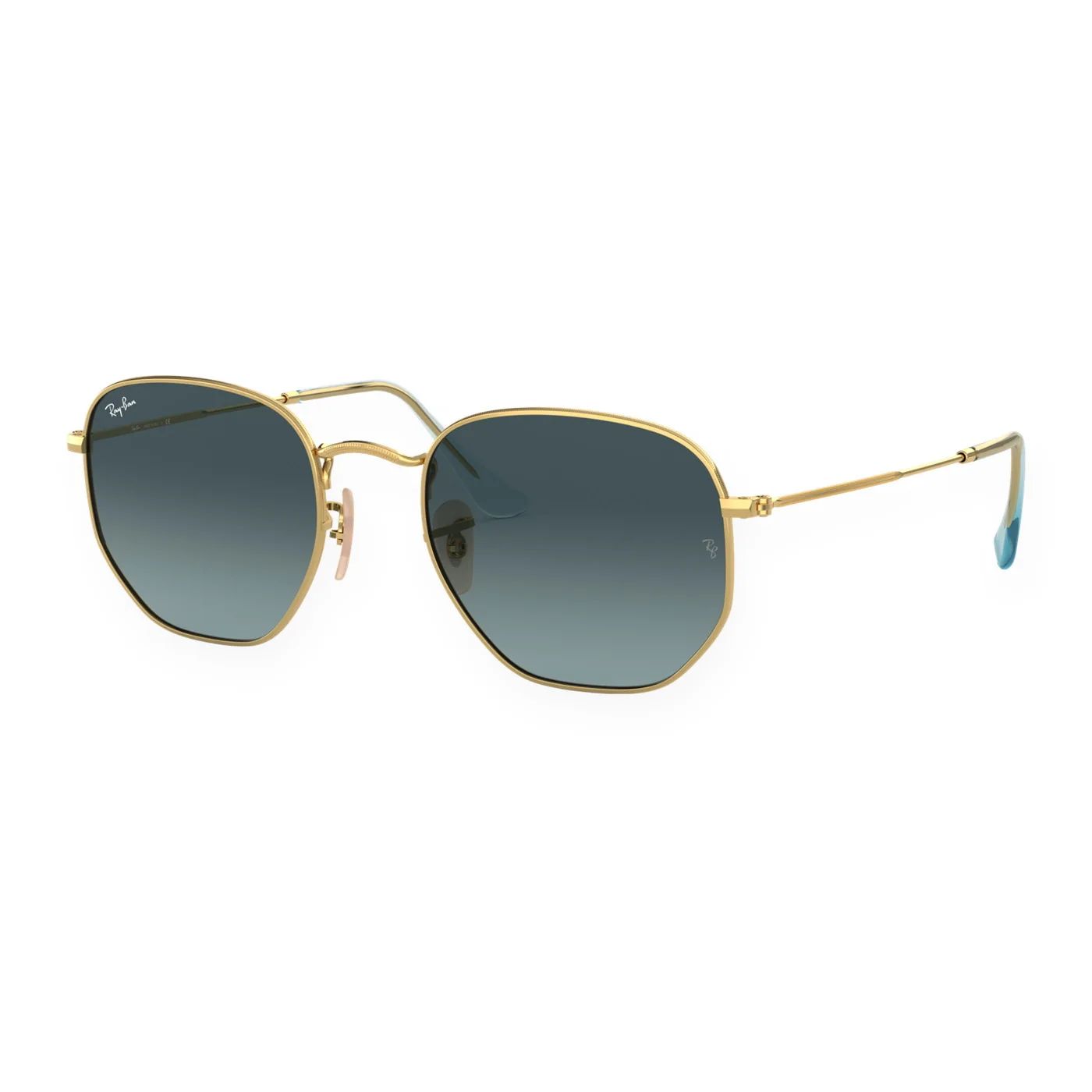 Kính mát Rayban Hexagonal RB3548N 91233M - Vàng Arista bóng, tròng xanh dương chuyển xám