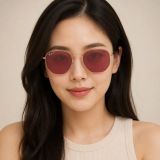 Kính mát Rayban Hexagonal RB3548N 9202AF - Vàng hồng bóng, tròng tím phân cực