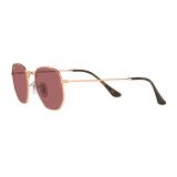 Kính mát Rayban Hexagonal RB3548N 9202AF - Vàng hồng bóng, tròng tím phân cực