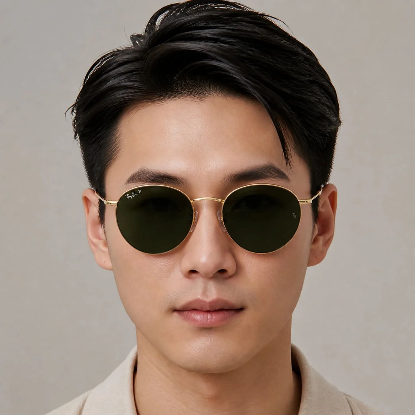 Kính mát Rayban Round Reverse RBR0103S 001/83 - Vàng Arista bóng, tròng xanh lá đậm phân cực