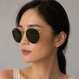 Kính mát Rayban Round Reverse RBR0103S 001/83 - Vàng Arista bóng, tròng xanh lá đậm phân cực