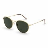 Kính mát Rayban Round Reverse RBR0103S 001/83 - Vàng Arista bóng, tròng xanh lá đậm phân cực