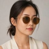 Kính mát Rayban Round Reverse RBR0103S 001/CB - Vàng Arista bóng, tròng nâu chuyển sắc
